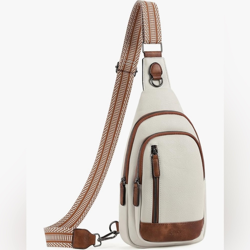 Crossbody Bag (Beige/Brown)